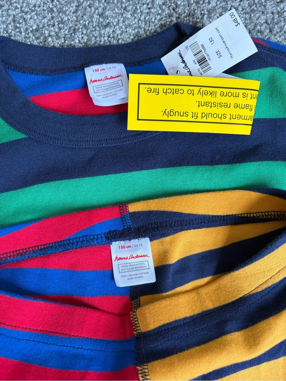 Hanna Andersson Long John Pajamas in Navy Multi Mix Up Style Size 150 or US 12